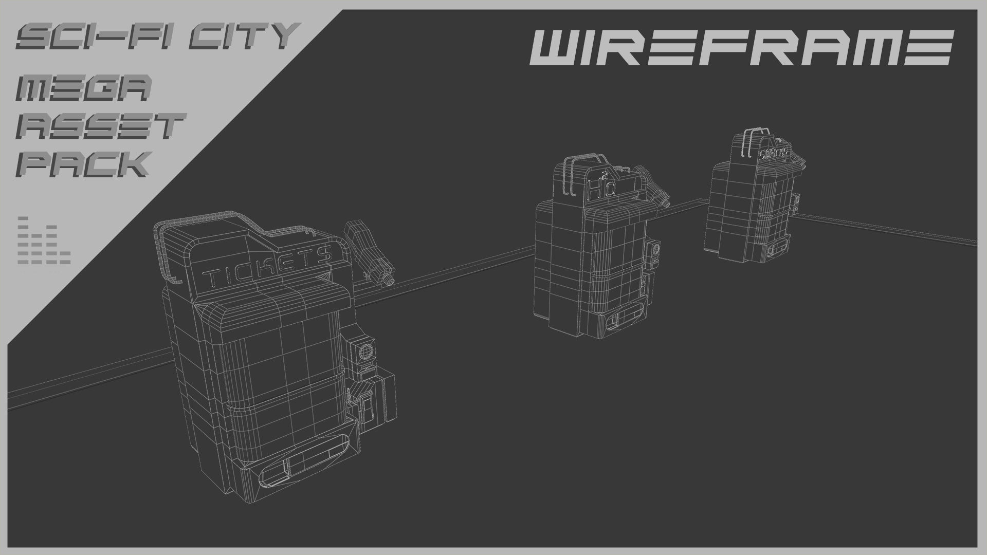 Scifi City Mega Asset Pack Low-poly 3D model_86