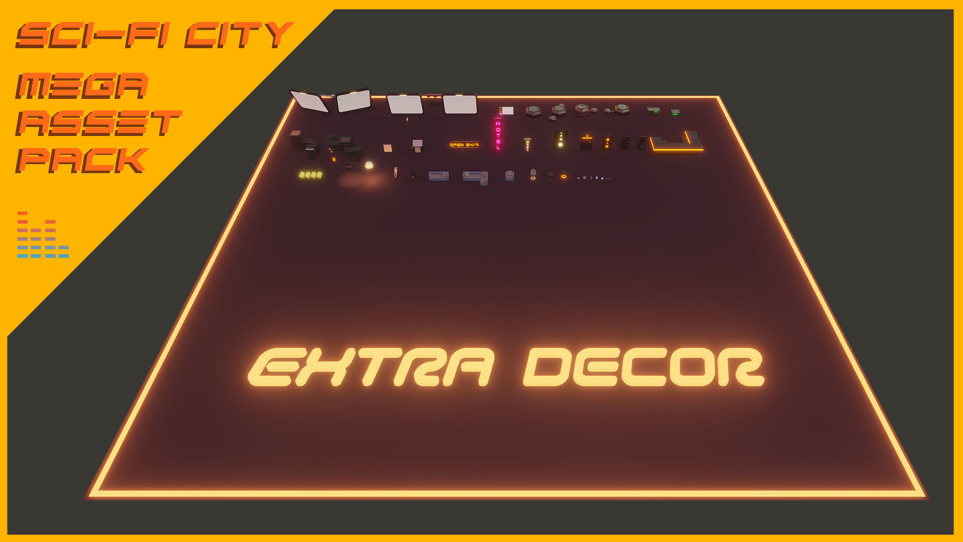 Scifi City Mega Asset Pack Low-poly 3D model_30