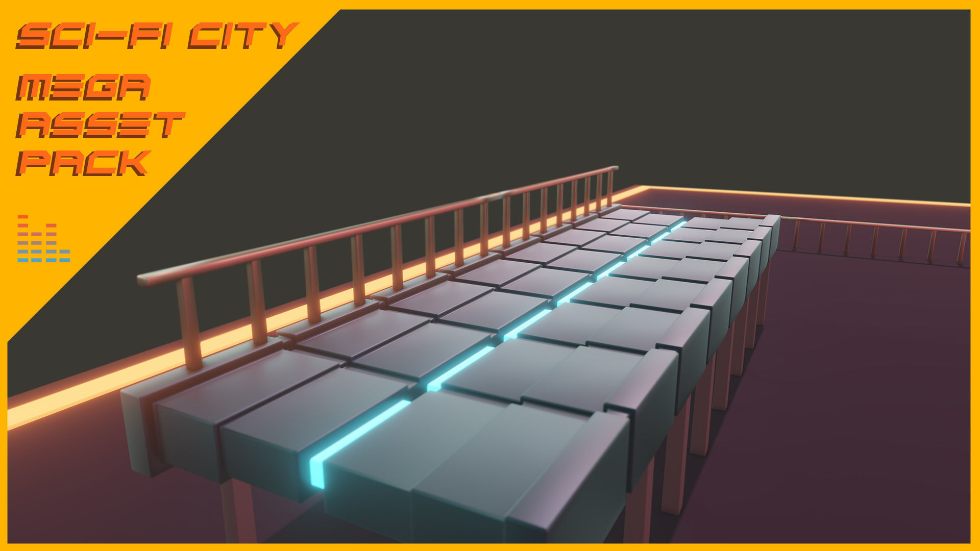 Scifi City Mega Asset Pack Low-poly 3D model_56
