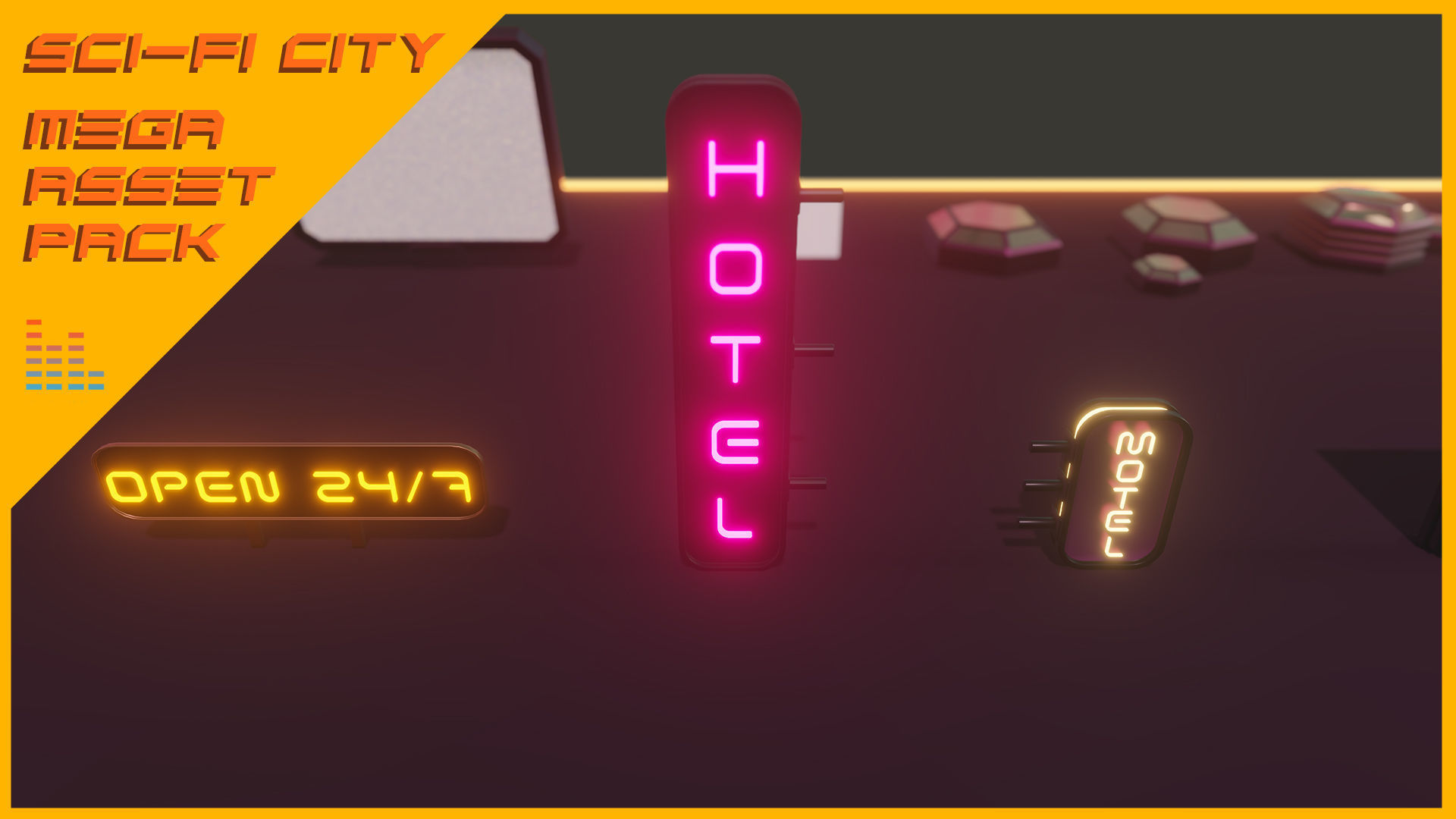 Scifi City Mega Asset Pack Low-poly 3D model_38