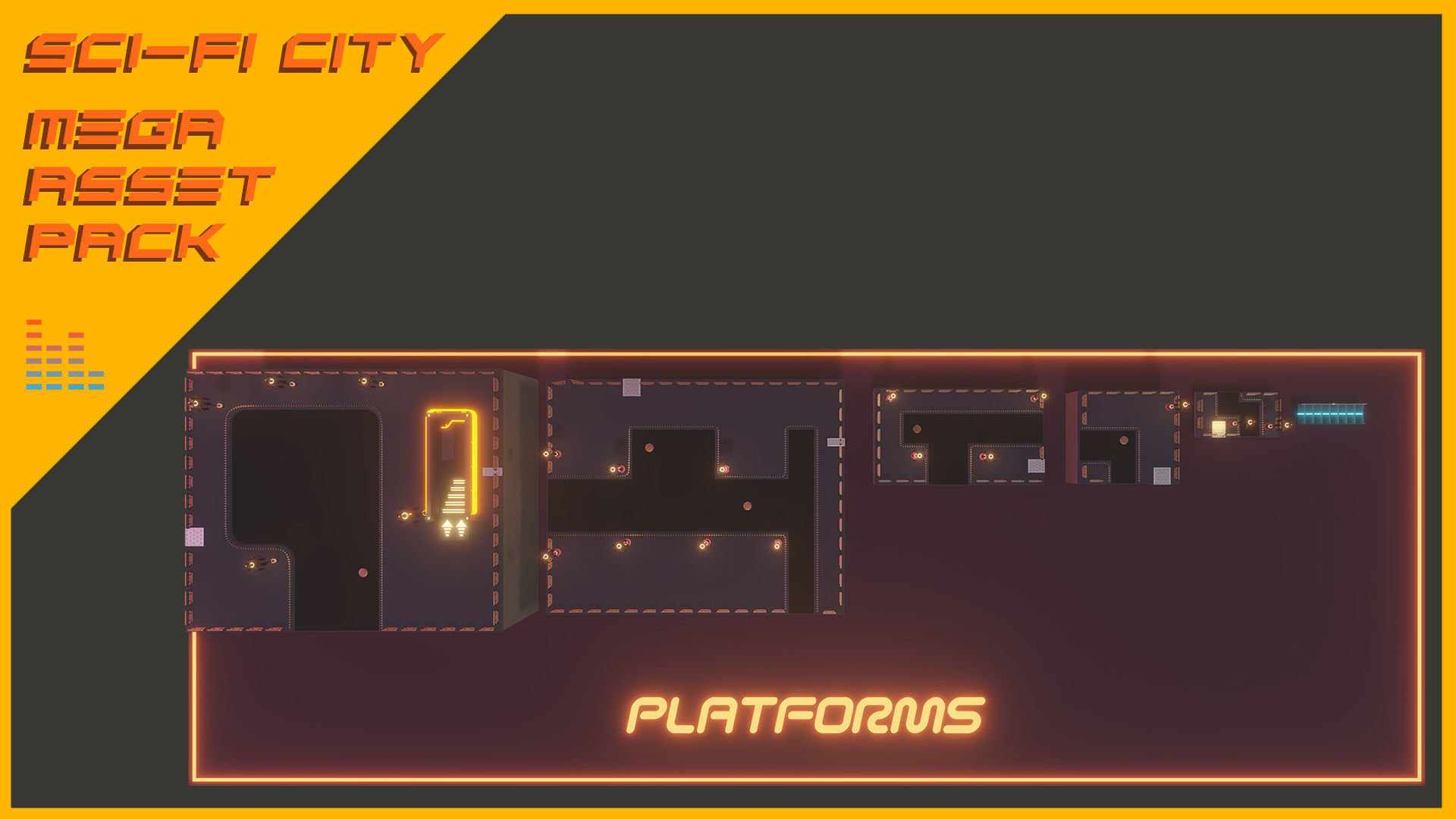 Scifi City Mega Asset Pack Low-poly 3D model_42