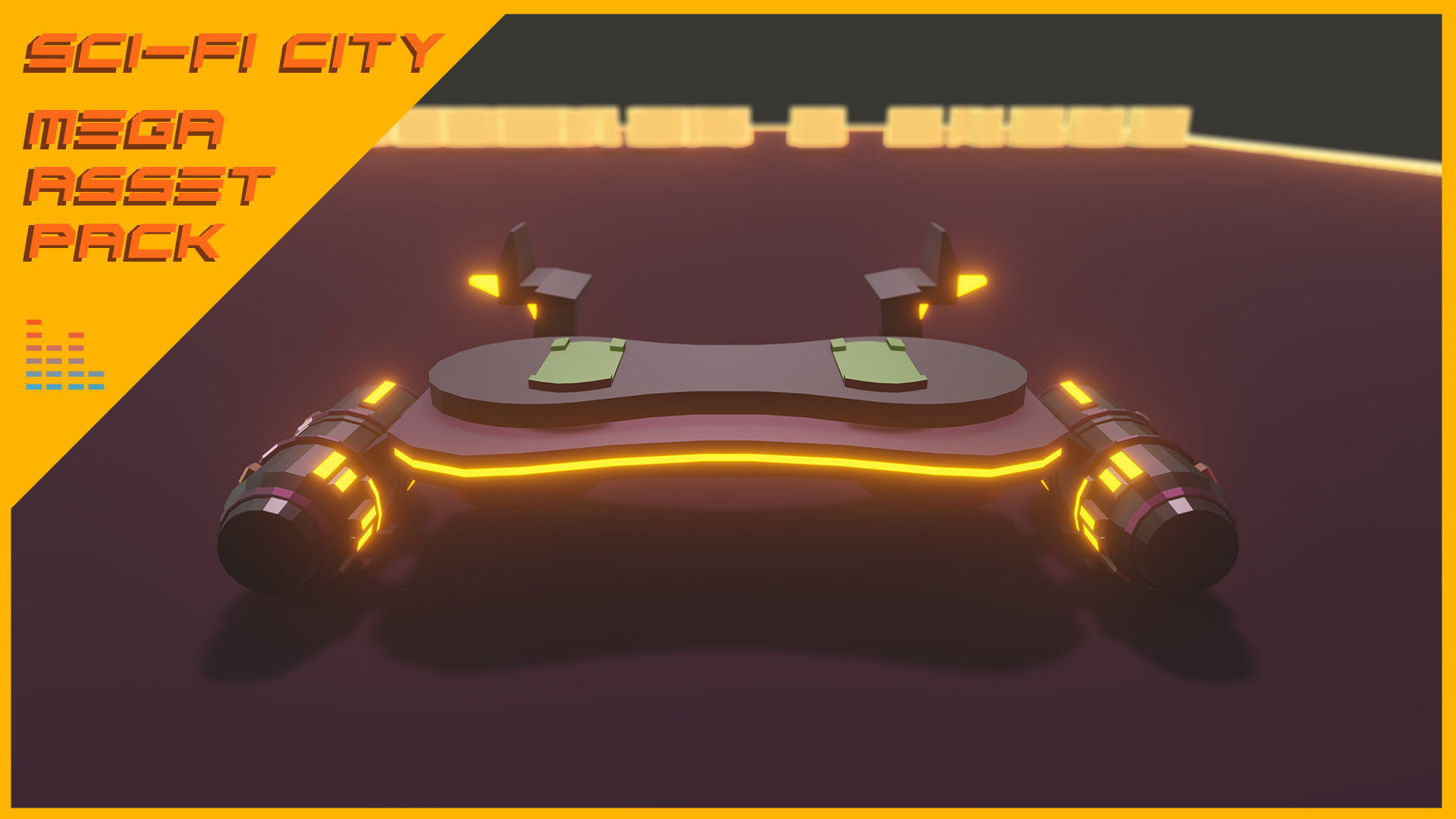 Scifi City Mega Asset Pack Low-poly 3D model_24