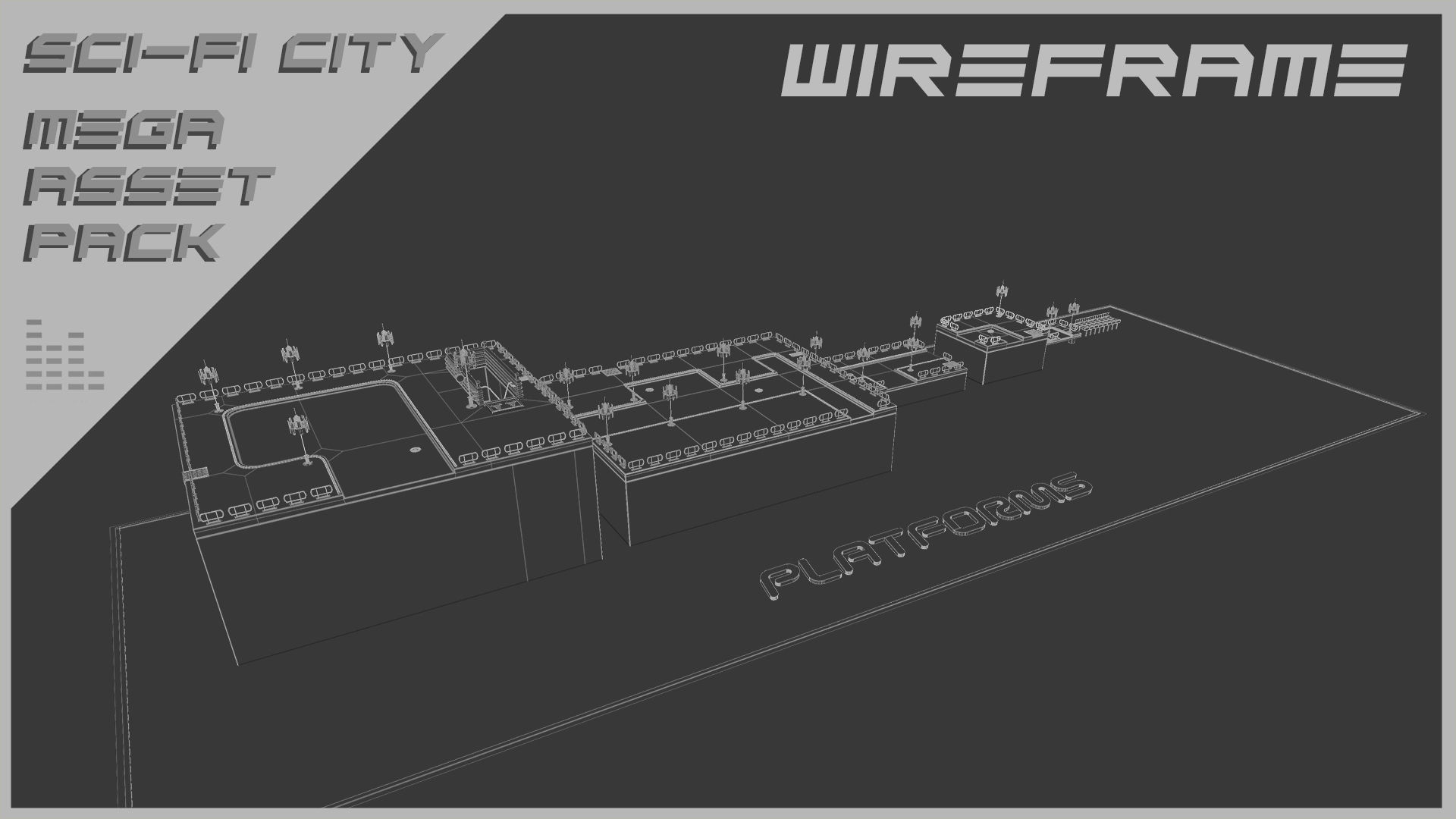 Scifi City Mega Asset Pack Low-poly 3D model_79