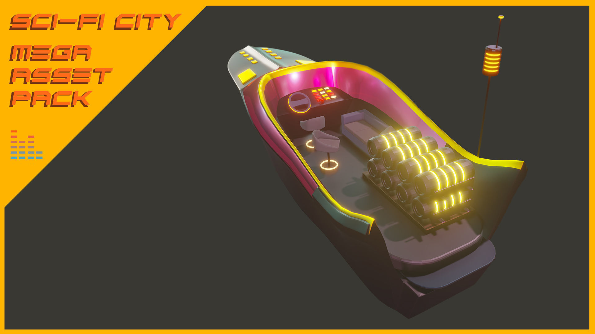 Scifi City Mega Asset Pack Low-poly 3D model_62