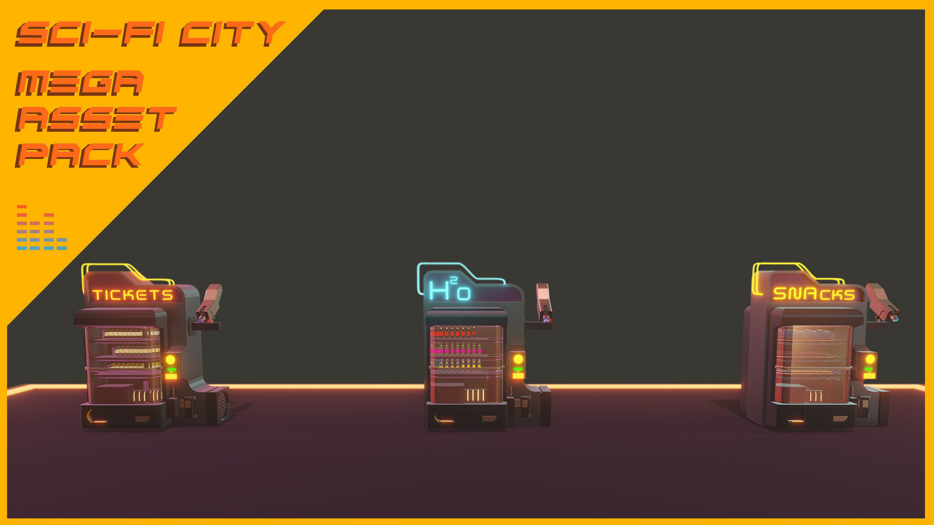 Scifi City Mega Asset Pack Low-poly 3D model_70