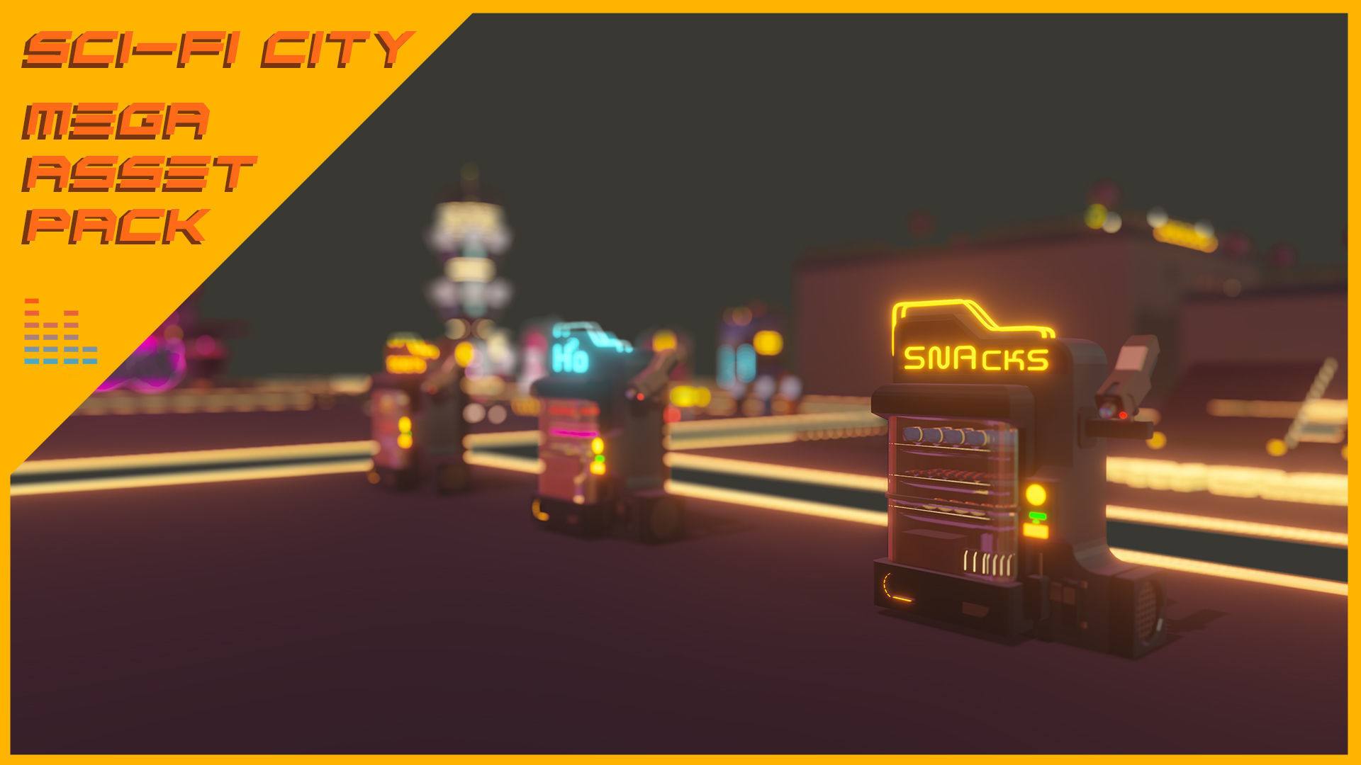 Scifi City Mega Asset Pack Low-poly 3D model_49