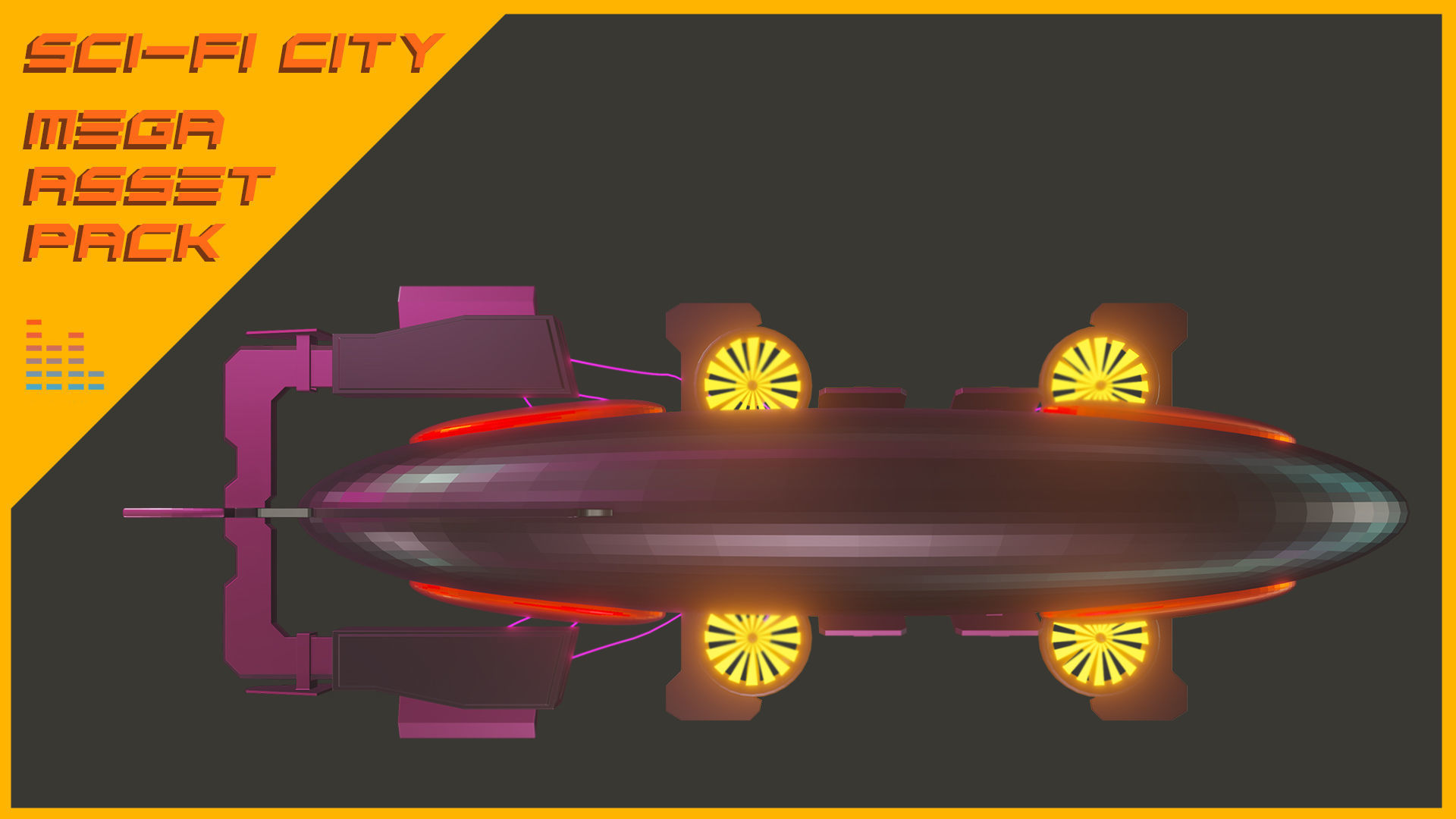 Scifi City Mega Asset Pack Low-poly 3D model_65