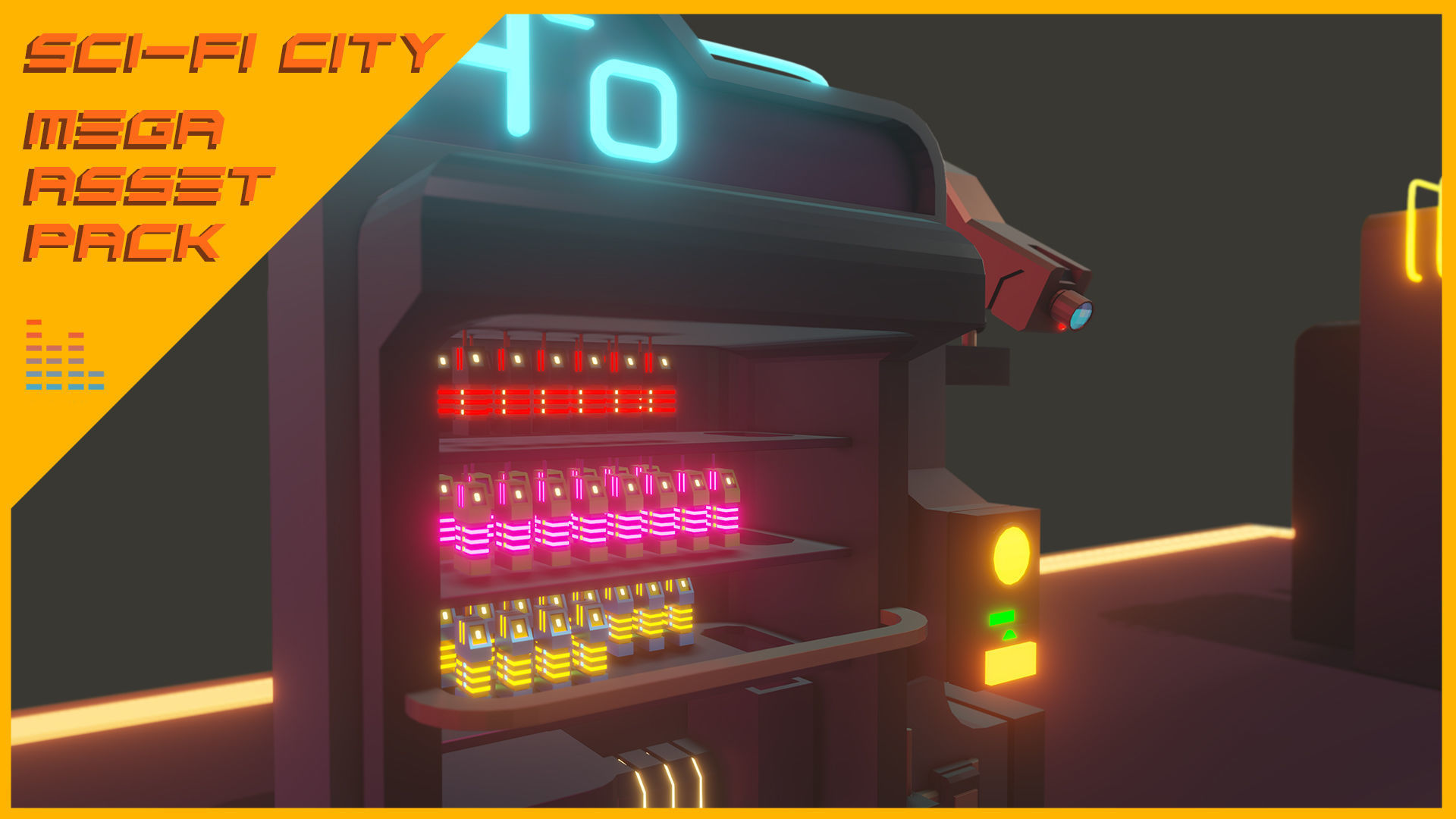 Scifi City Mega Asset Pack Low-poly 3D model_75
