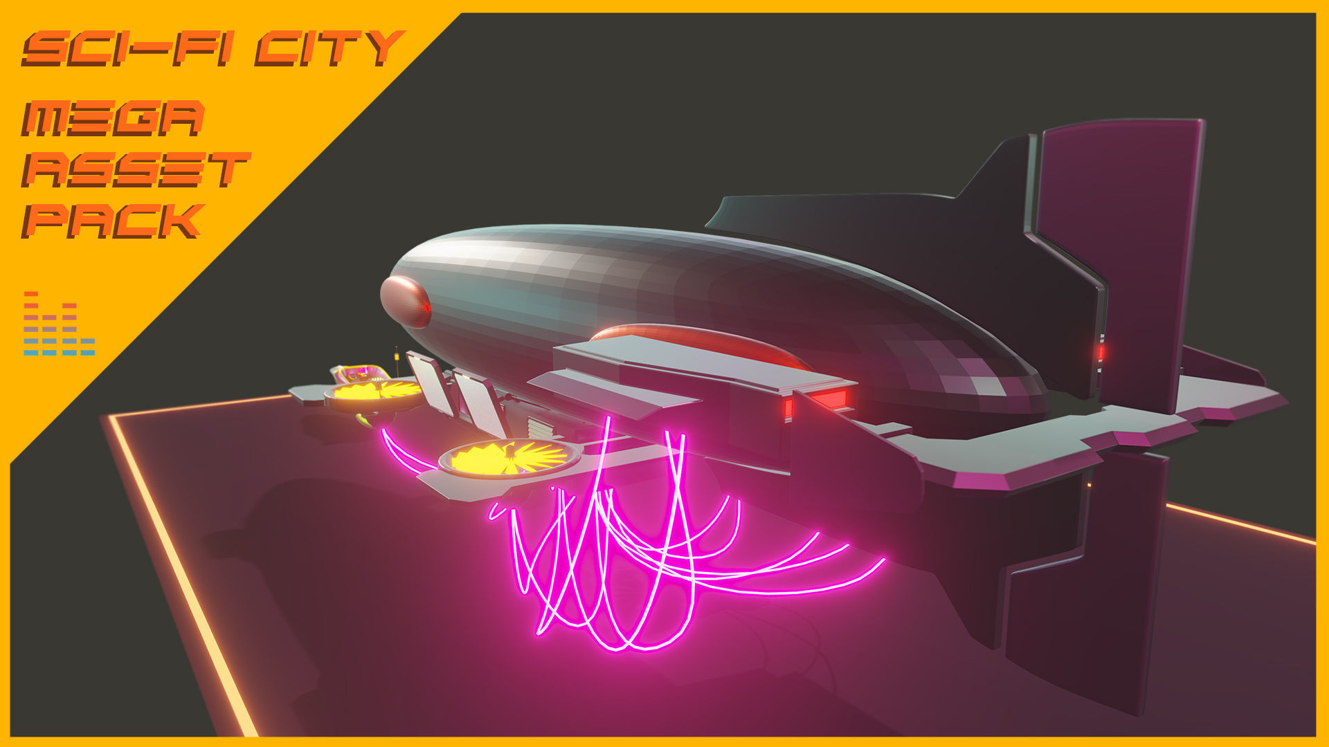 Scifi City Mega Asset Pack Low-poly 3D model_60