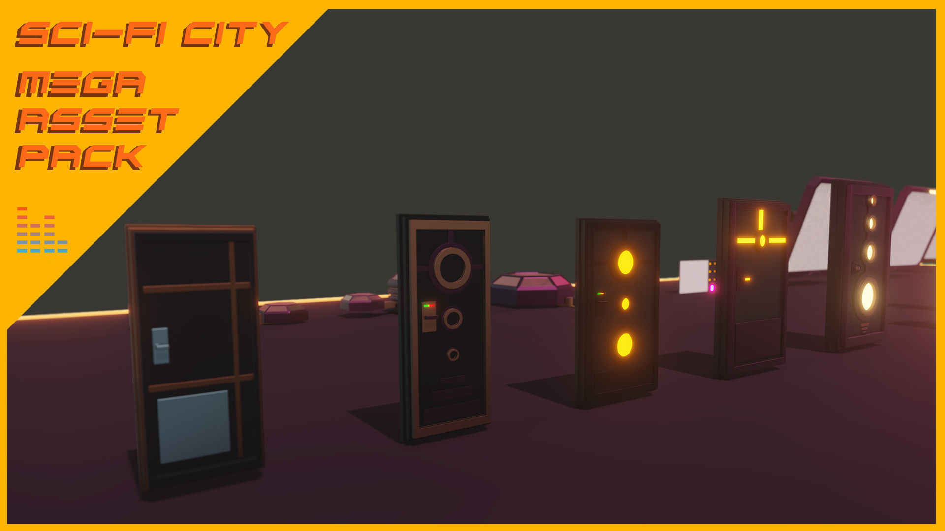 Scifi City Mega Asset Pack Low-poly 3D model_39