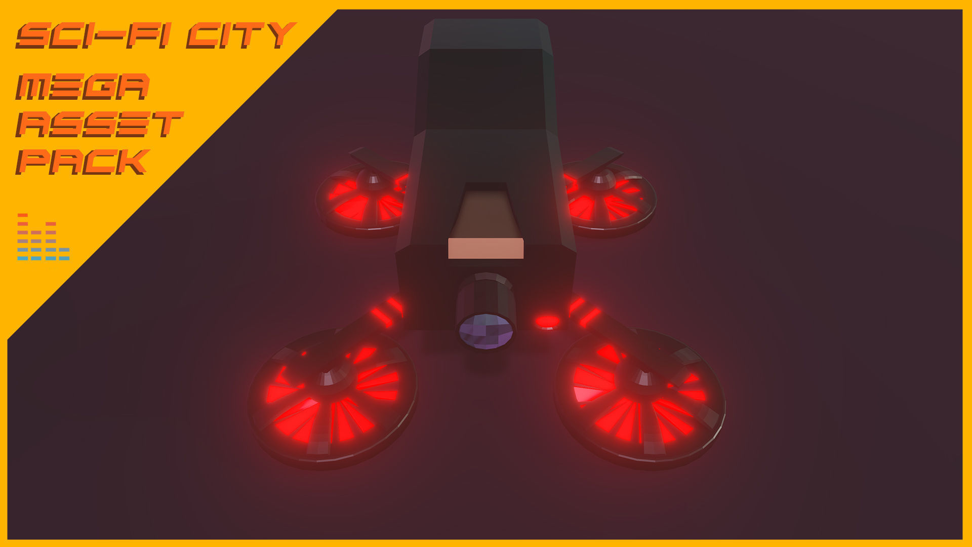 Scifi City Mega Asset Pack Low-poly 3D model_22