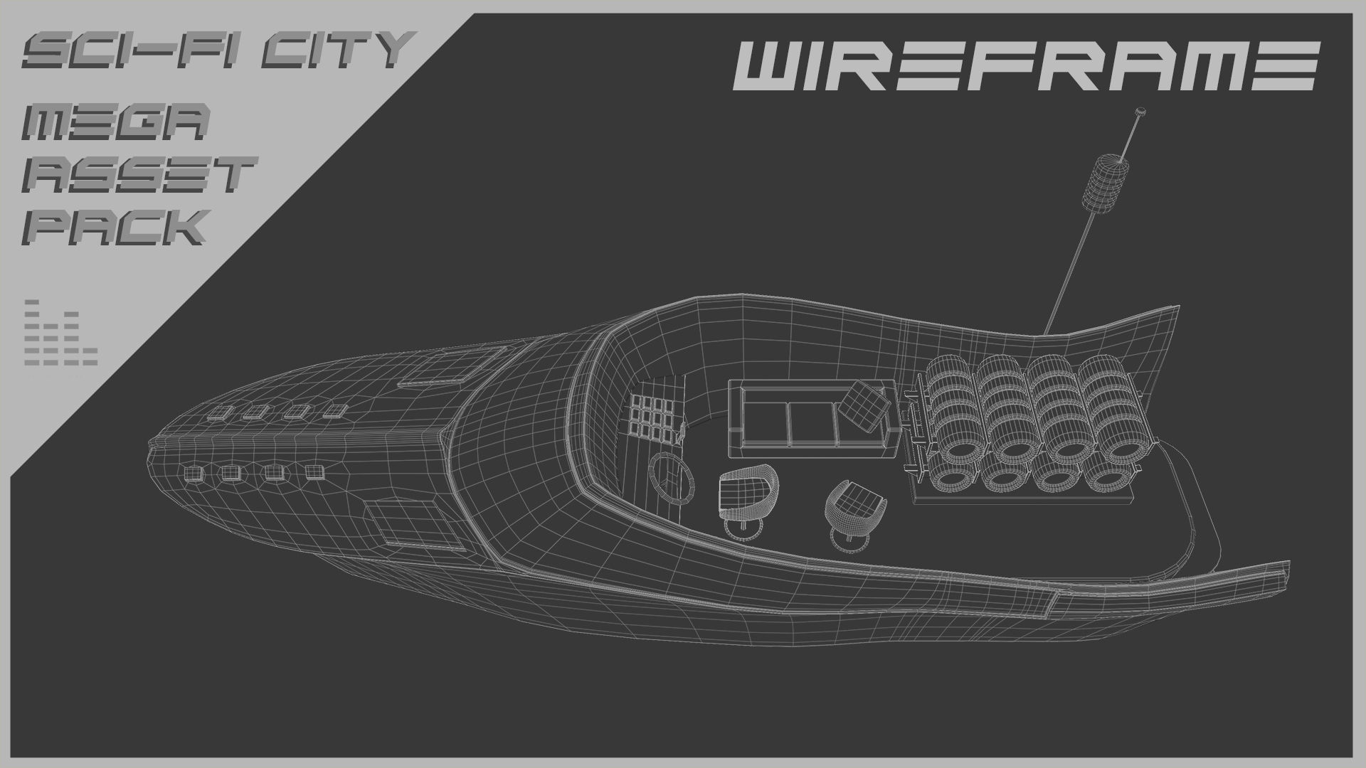 Scifi City Mega Asset Pack Low-poly 3D model_93