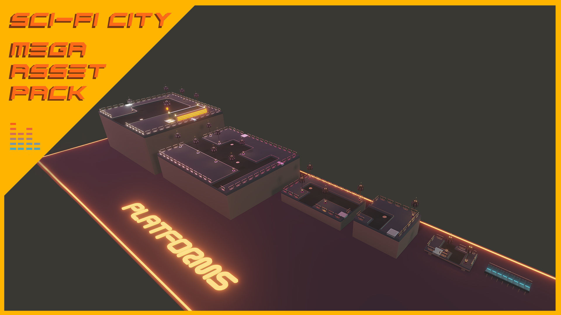 Scifi City Mega Asset Pack Low-poly 3D model_43