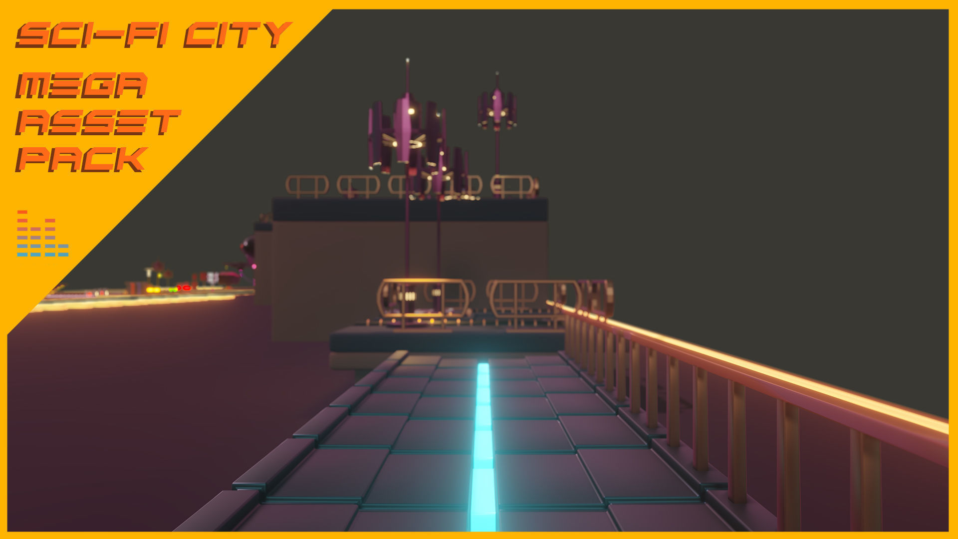 Scifi City Mega Asset Pack Low-poly 3D model_47
