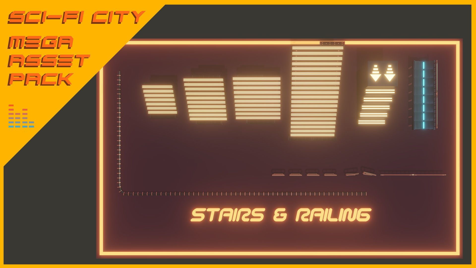 Scifi City Mega Asset Pack Low-poly 3D model_52