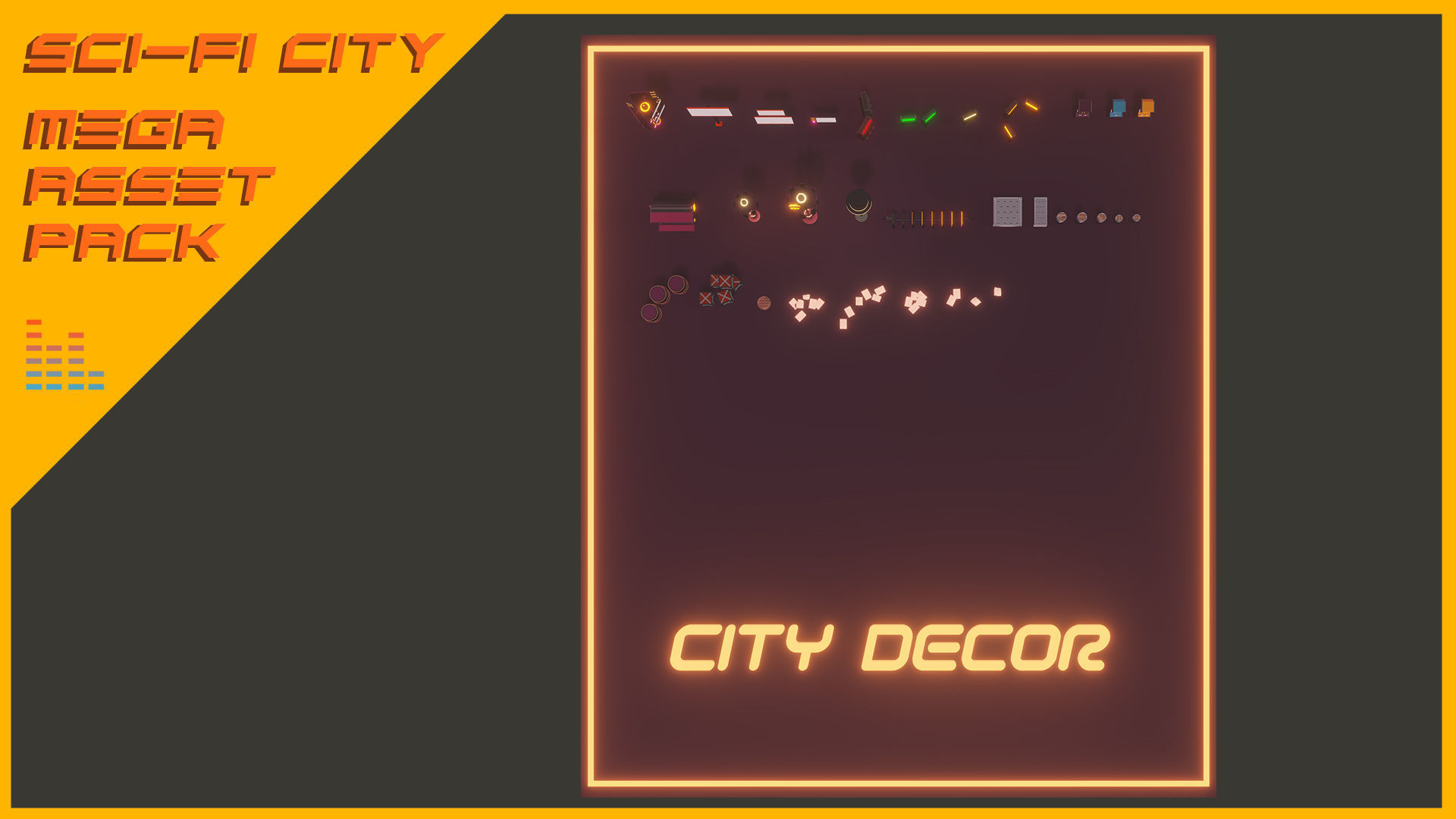 Scifi City Mega Asset Pack Low-poly 3D model_14