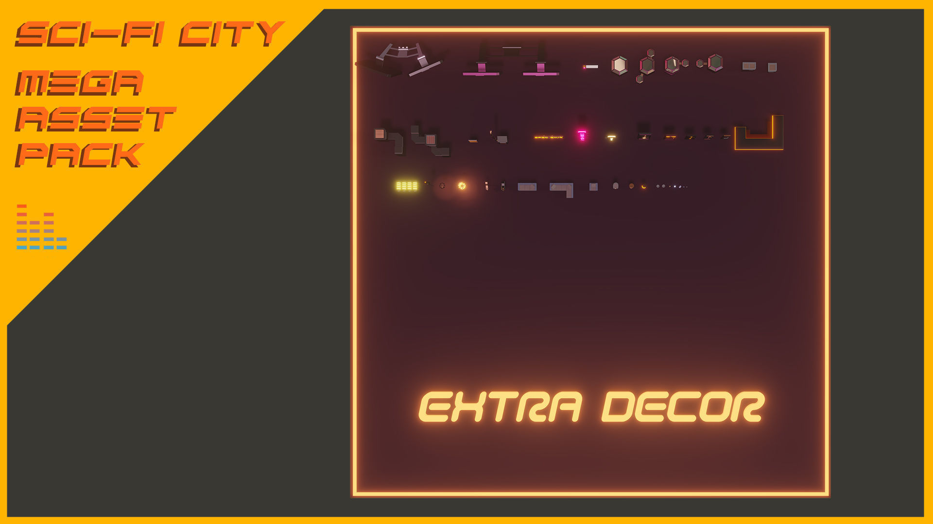 Scifi City Mega Asset Pack Low-poly 3D model_33