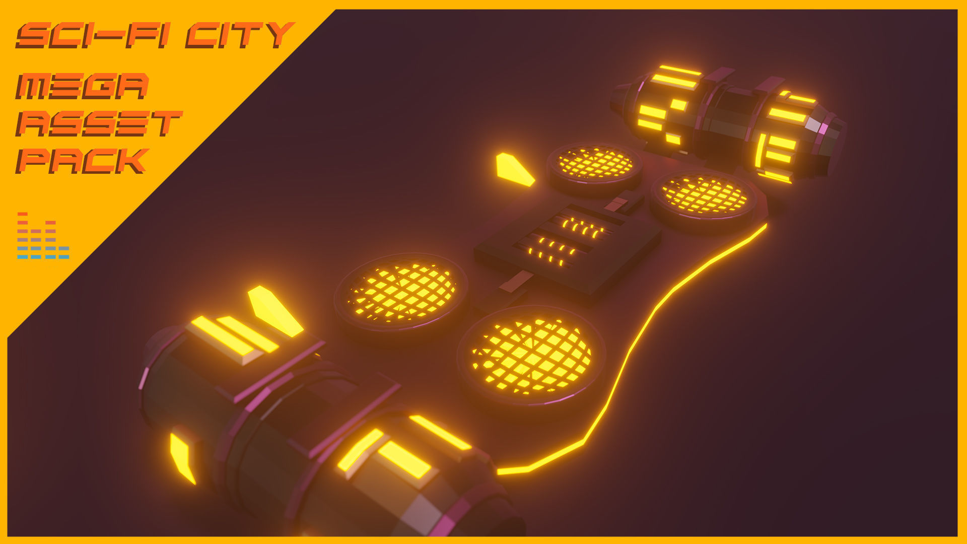 Scifi City Mega Asset Pack Low-poly 3D model_29