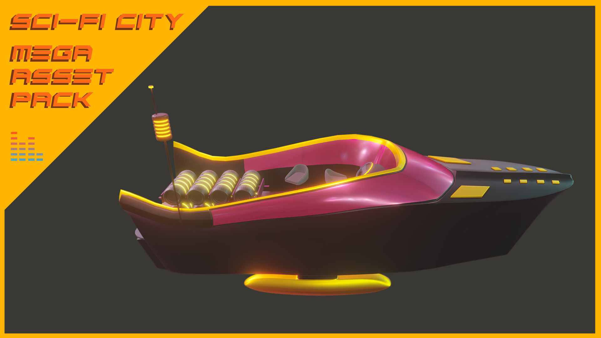 Scifi City Mega Asset Pack Low-poly 3D model_63