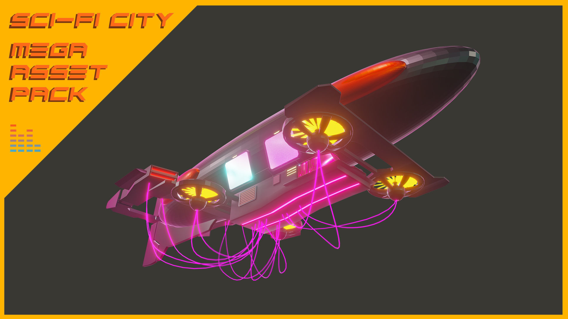 Scifi City Mega Asset Pack Low-poly 3D model_64