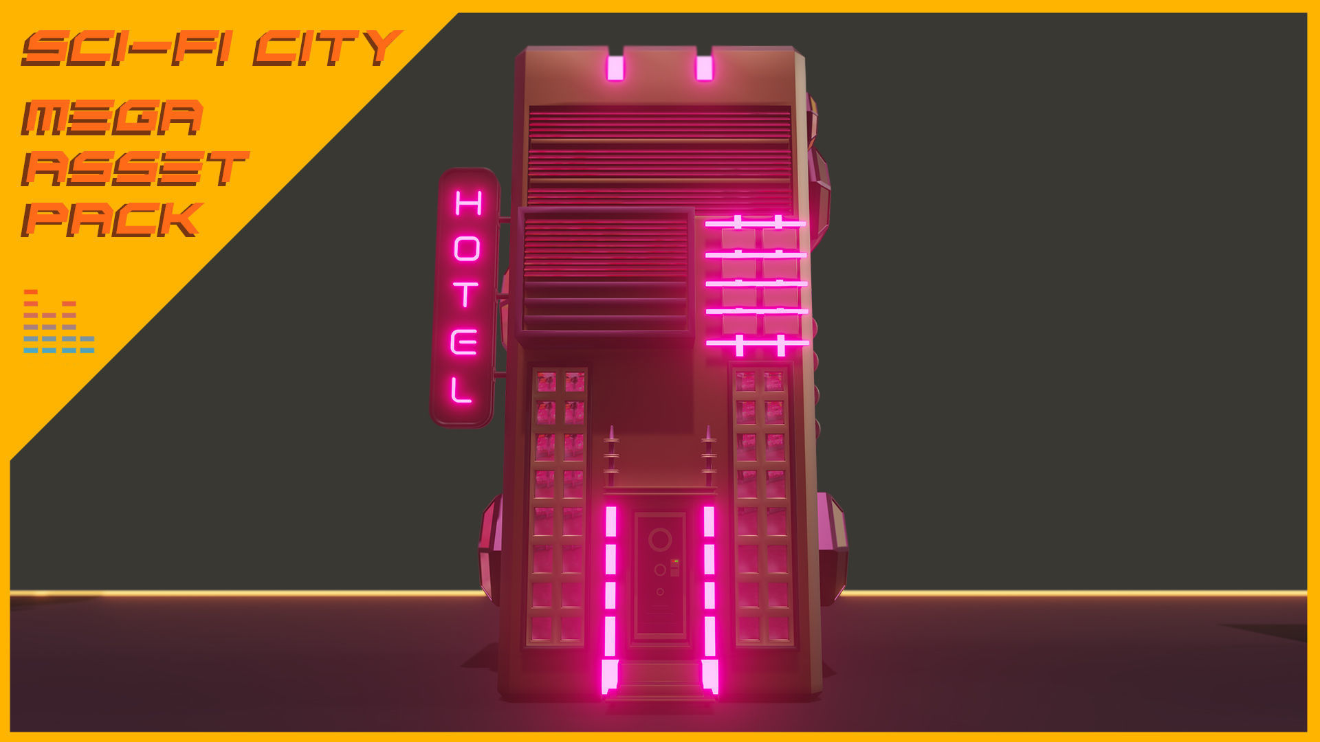 Scifi City Mega Asset Pack Low-poly 3D model_10