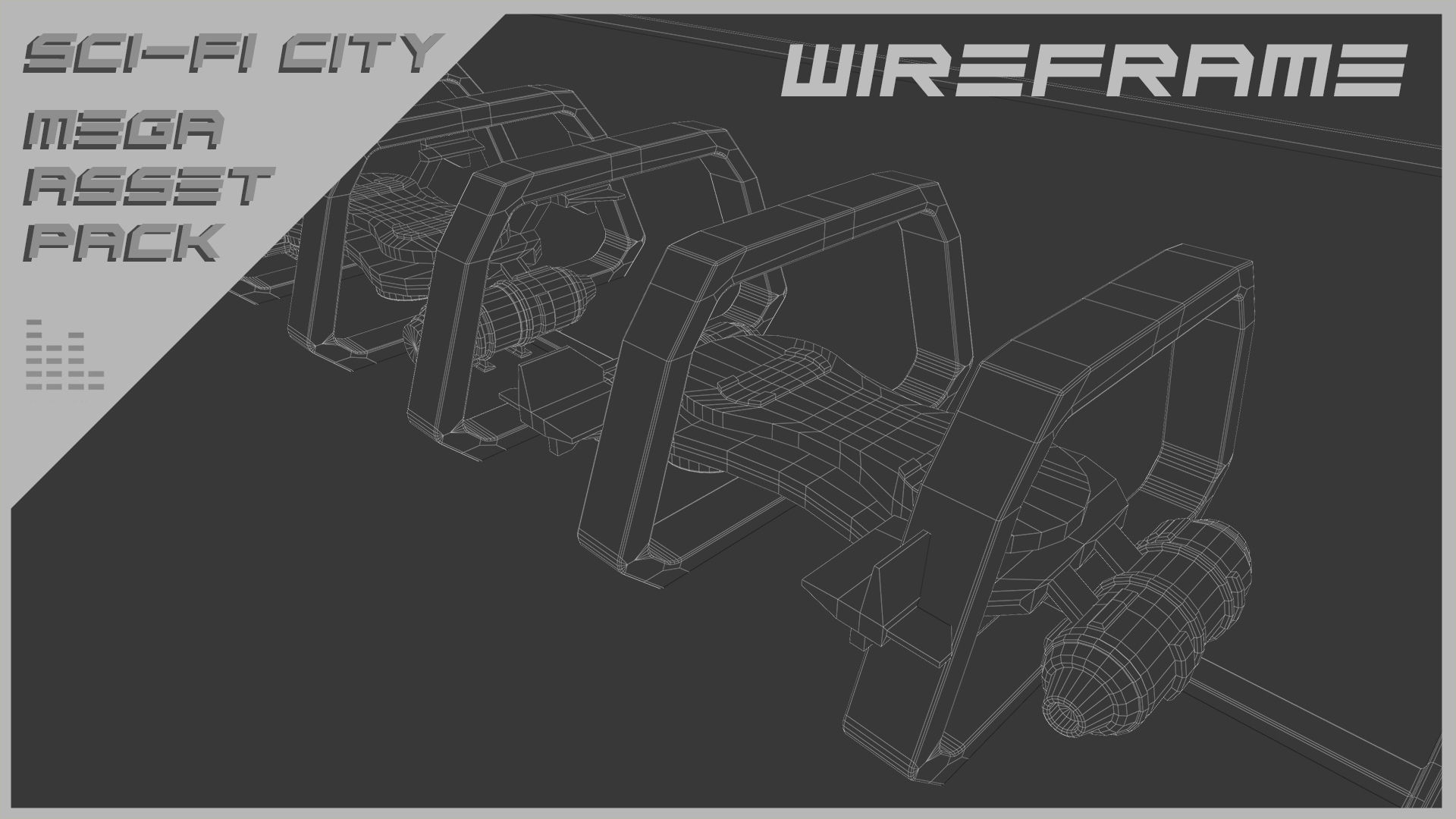 Scifi City Mega Asset Pack Low-poly 3D model_89