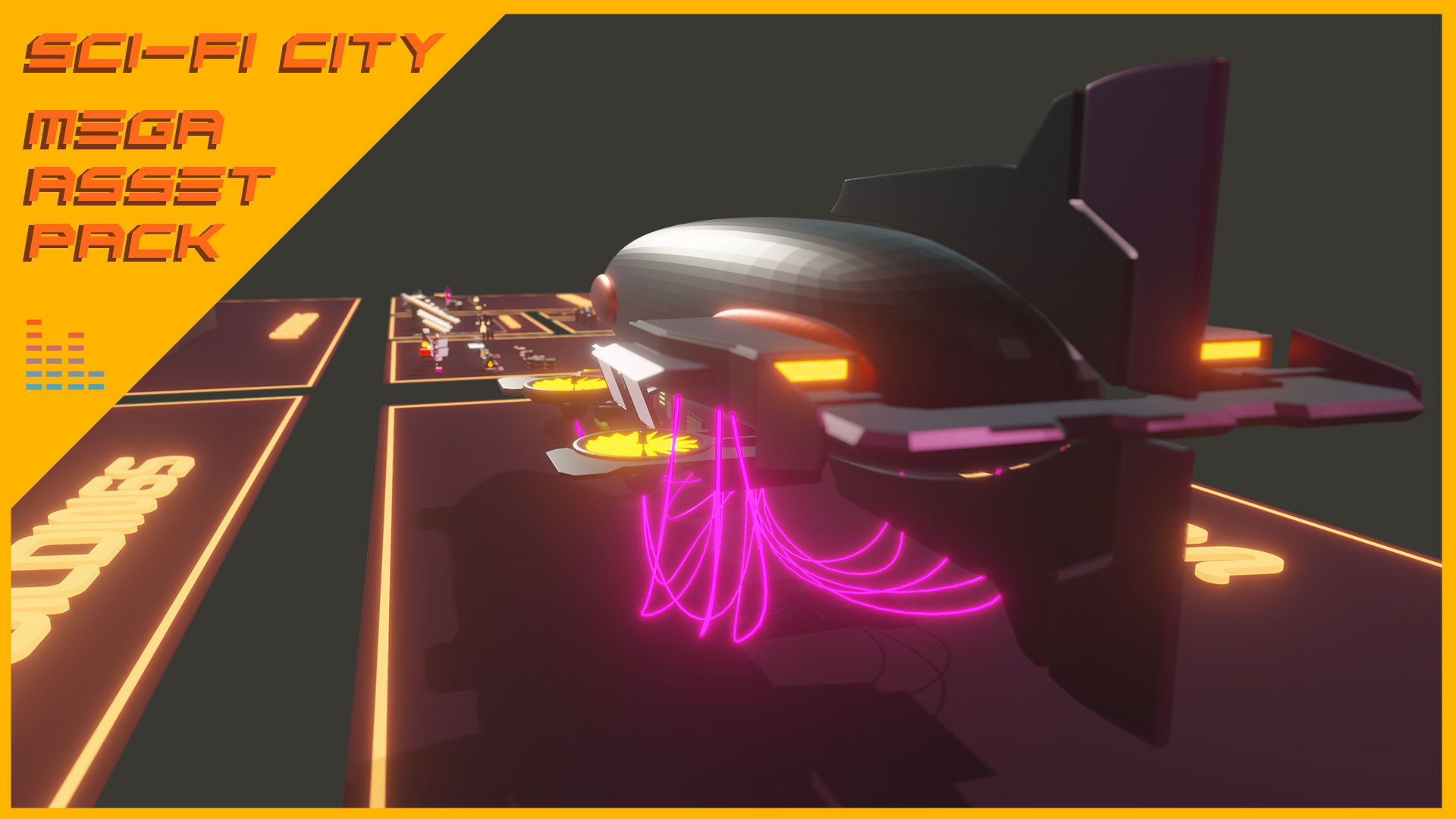Scifi City Mega Asset Pack Low-poly 3D model_4