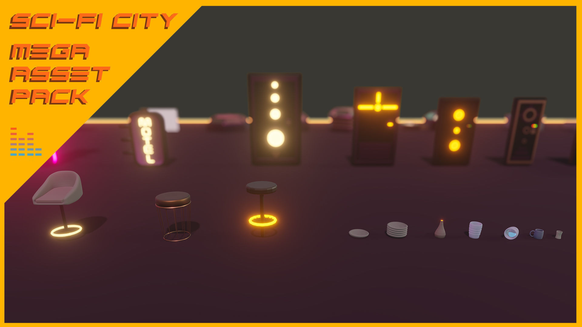 Scifi City Mega Asset Pack Low-poly 3D model_37