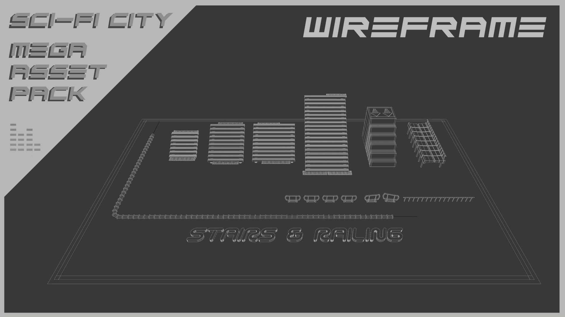 Scifi City Mega Asset Pack Low-poly 3D model_82