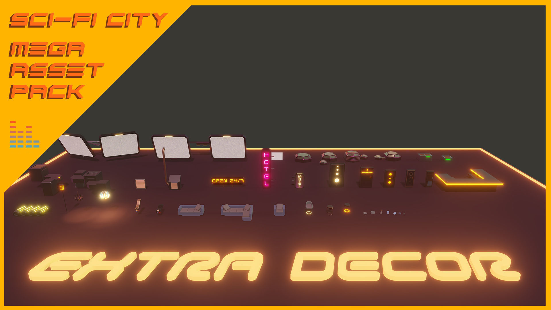 Scifi City Mega Asset Pack Low-poly 3D model_32