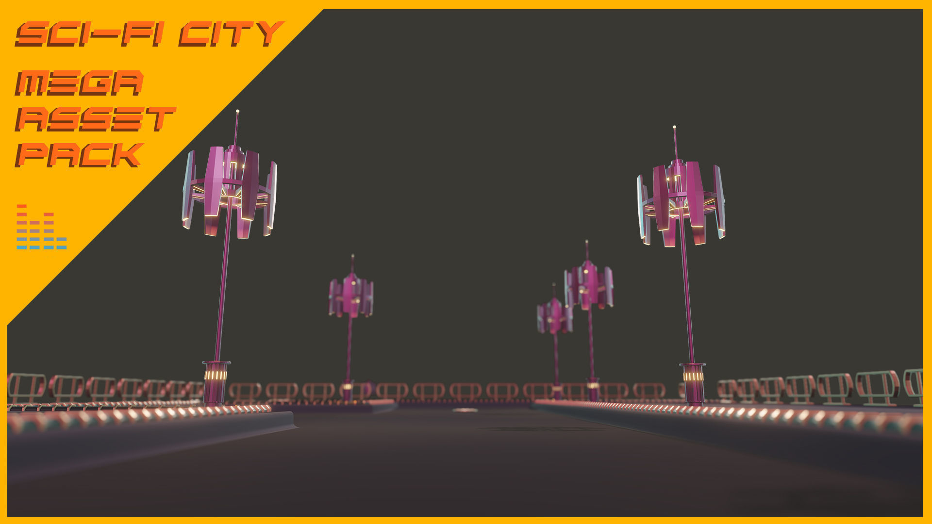 Scifi City Mega Asset Pack Low-poly 3D model_46