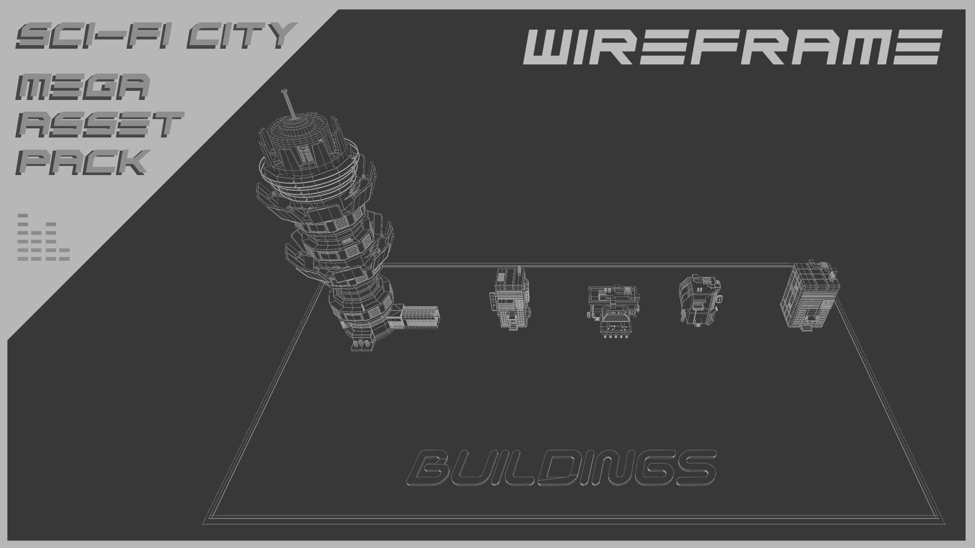 Scifi City Mega Asset Pack Low-poly 3D model_78