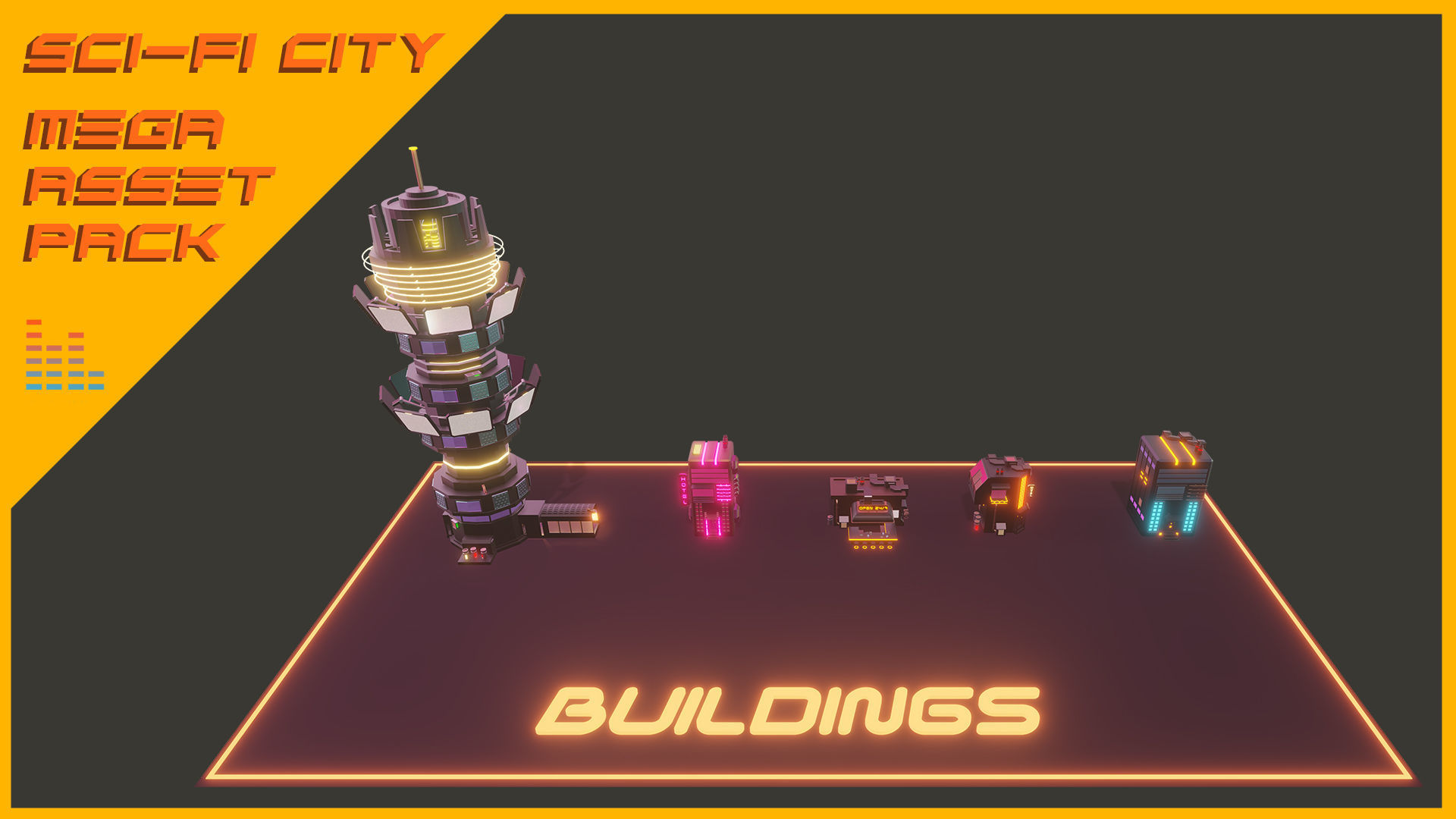 Scifi City Mega Asset Pack Low-poly 3D model_5