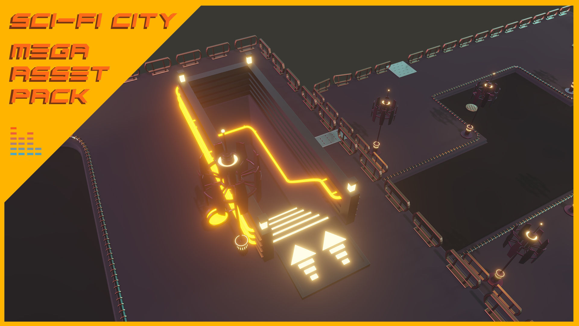 Scifi City Mega Asset Pack Low-poly 3D model_44