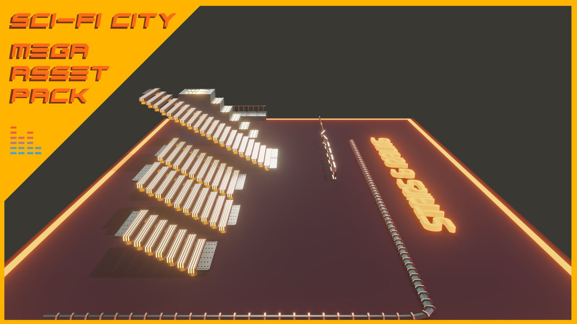 Scifi City Mega Asset Pack Low-poly 3D model_53