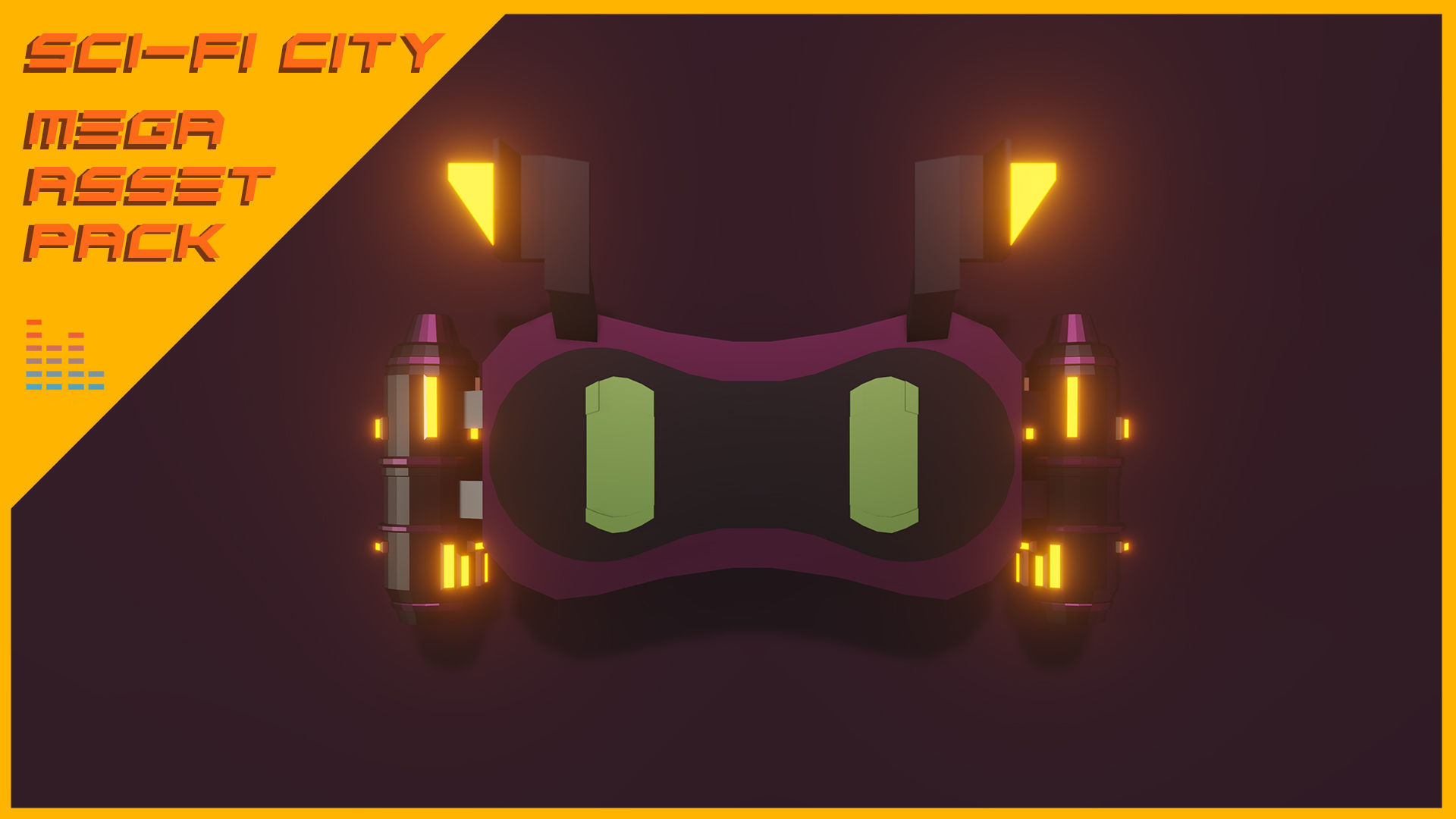 Scifi City Mega Asset Pack Low-poly 3D model_26