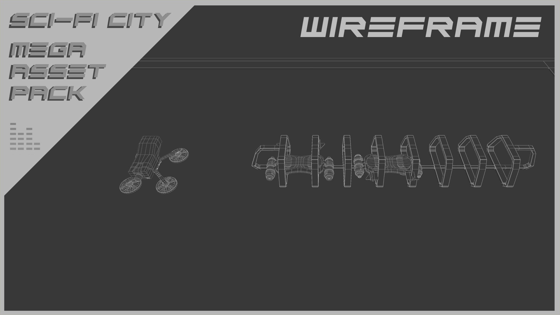 Scifi City Mega Asset Pack Low-poly 3D model_88