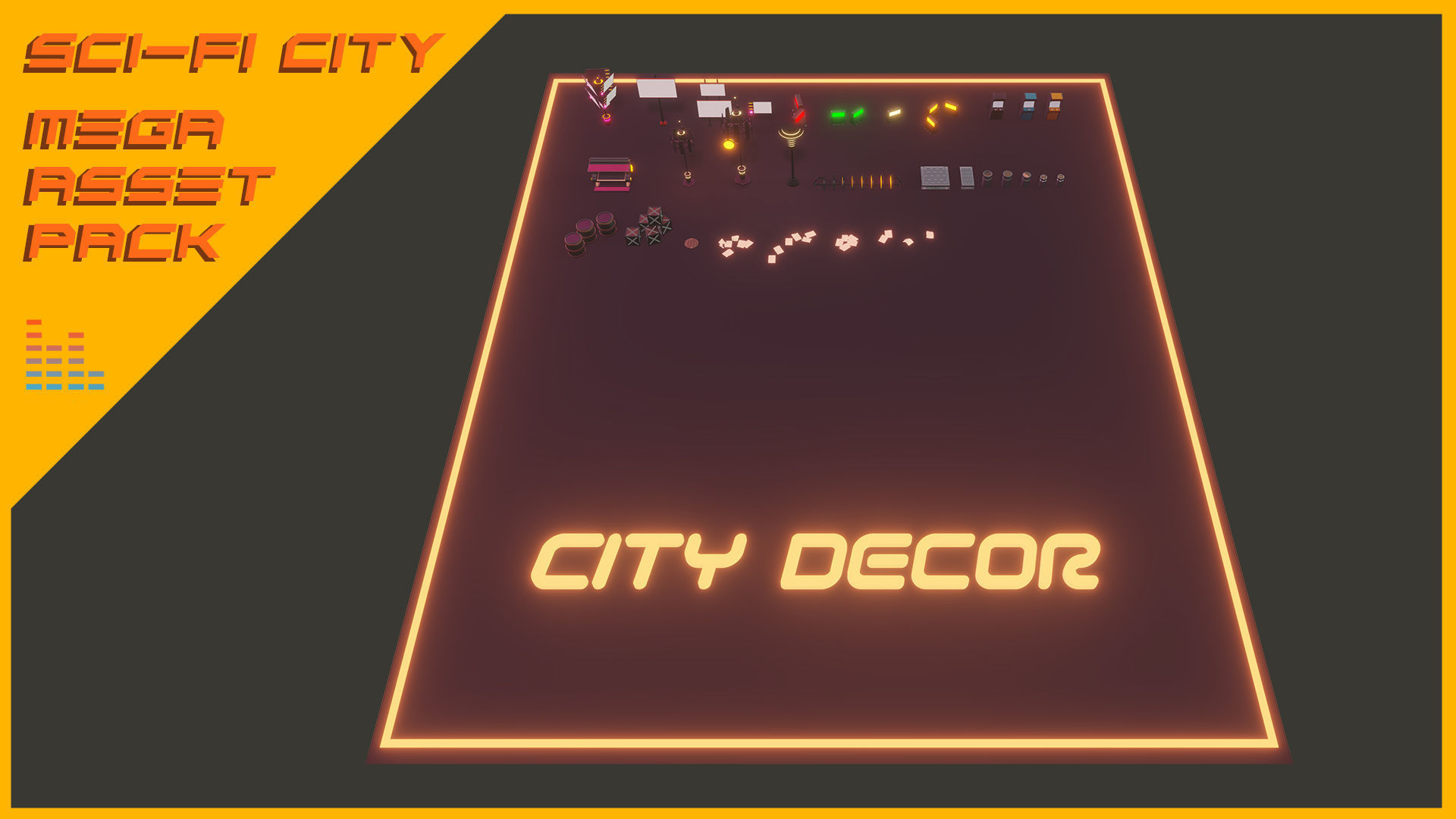 Scifi City Mega Asset Pack Low-poly 3D model_13
