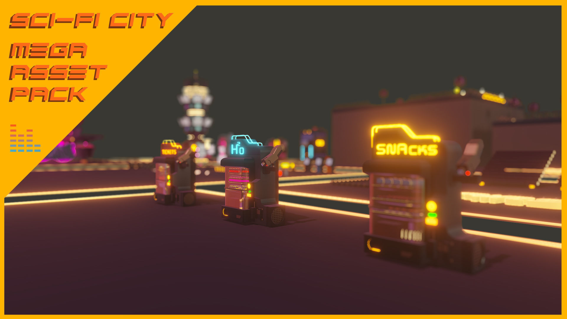 Scifi City Mega Asset Pack Low-poly 3D model_48