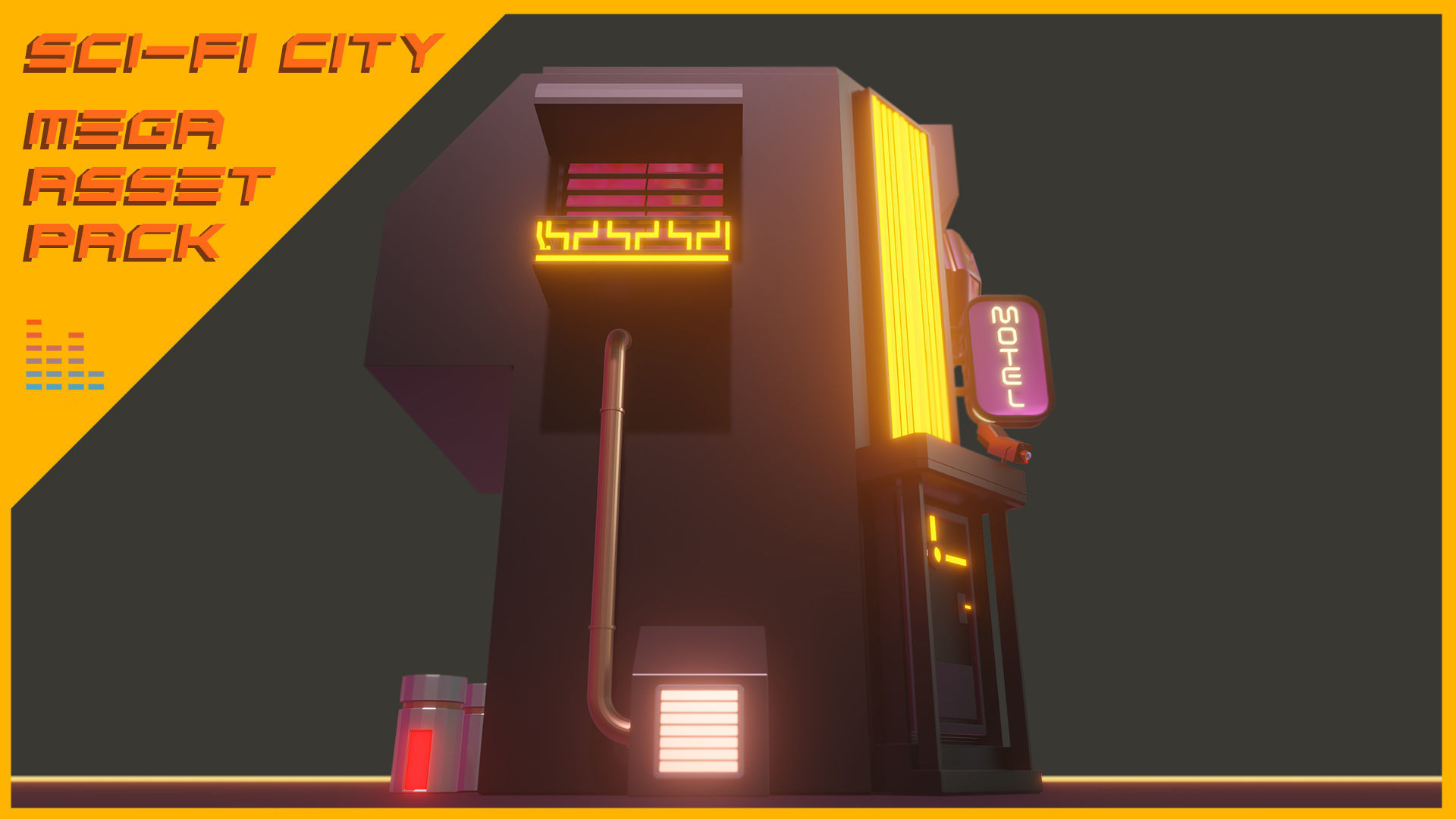 Scifi City Mega Asset Pack Low-poly 3D model_8