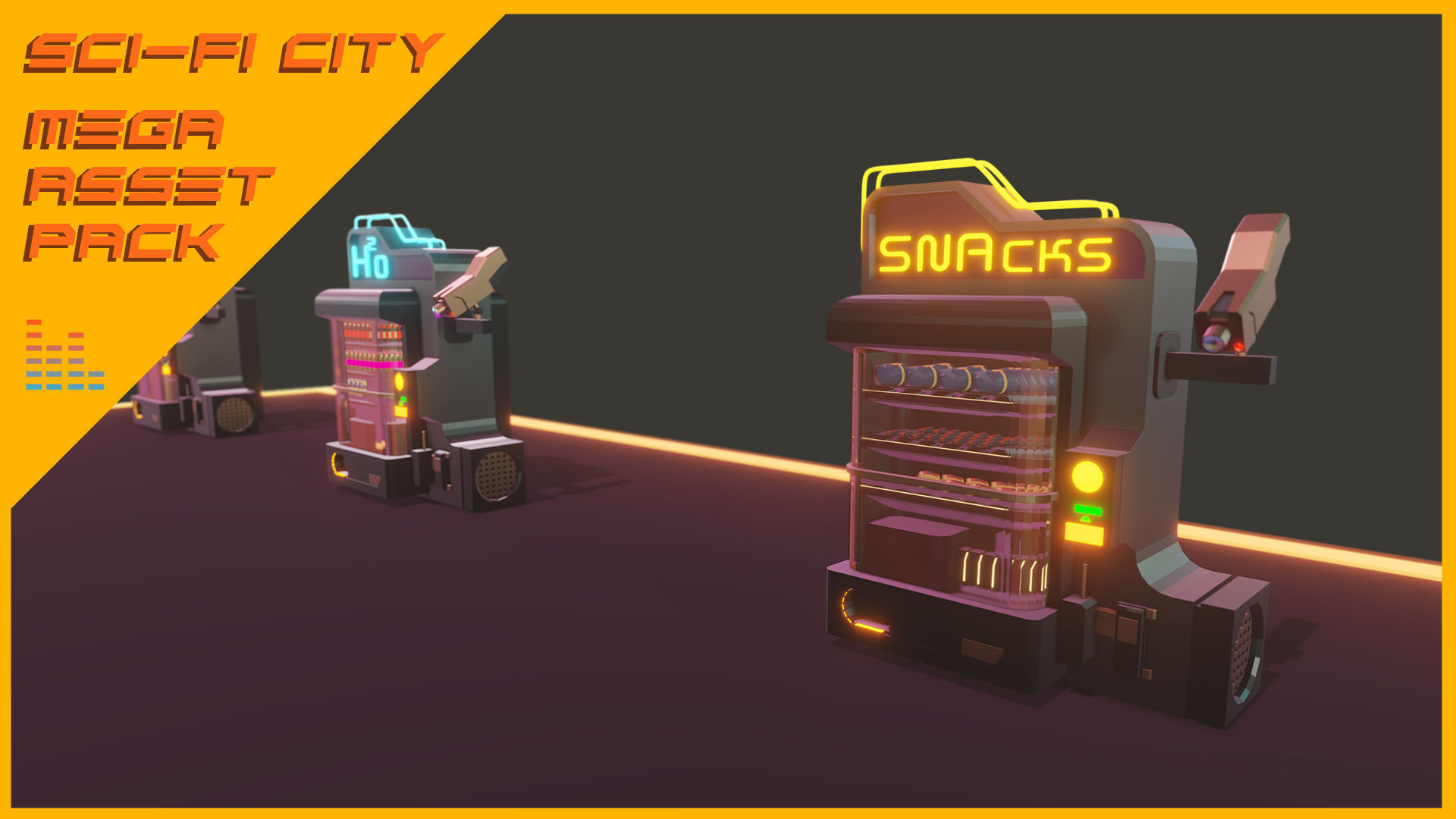 Scifi City Mega Asset Pack Low-poly 3D model_69