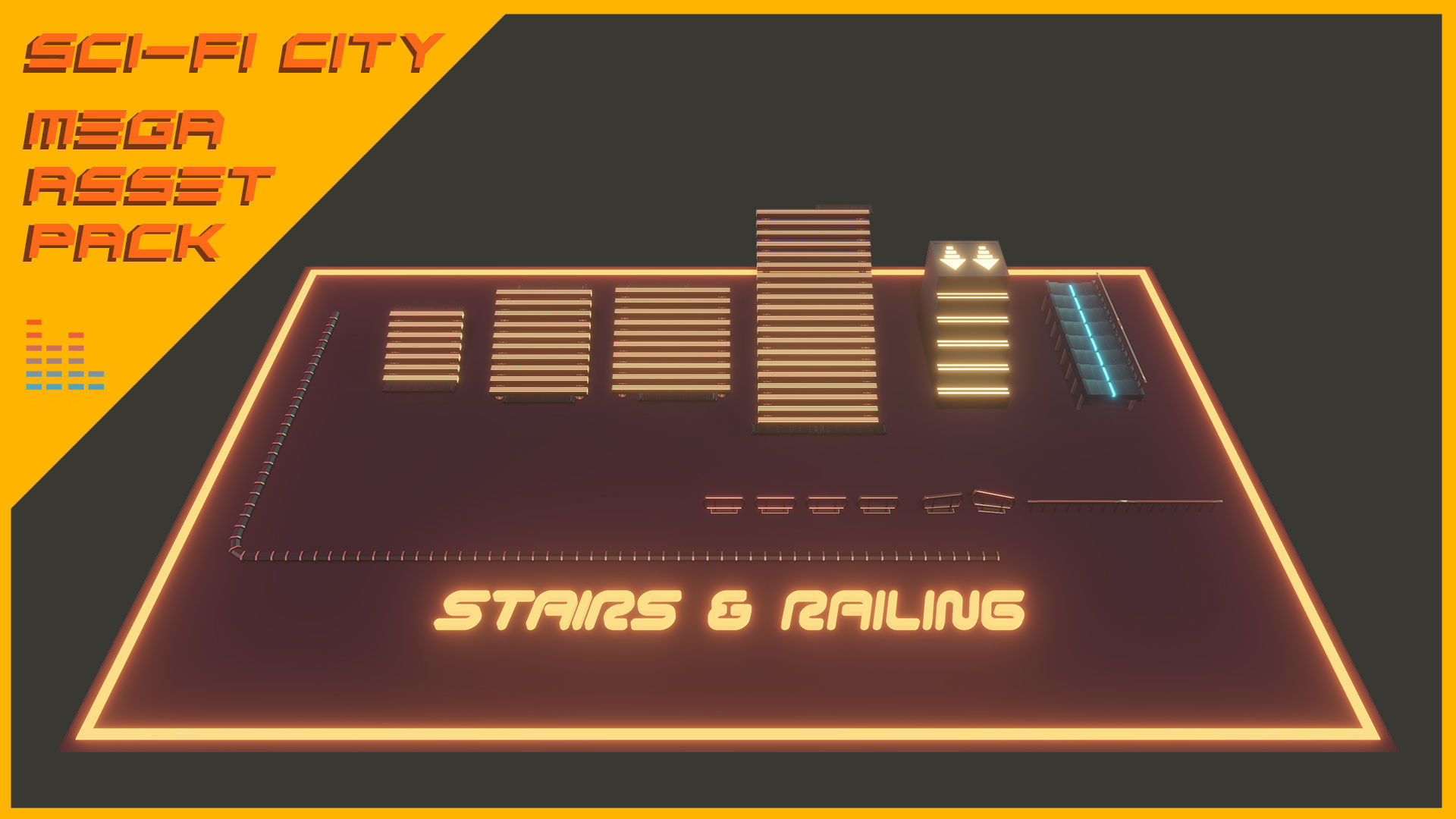 Scifi City Mega Asset Pack Low-poly 3D model_51