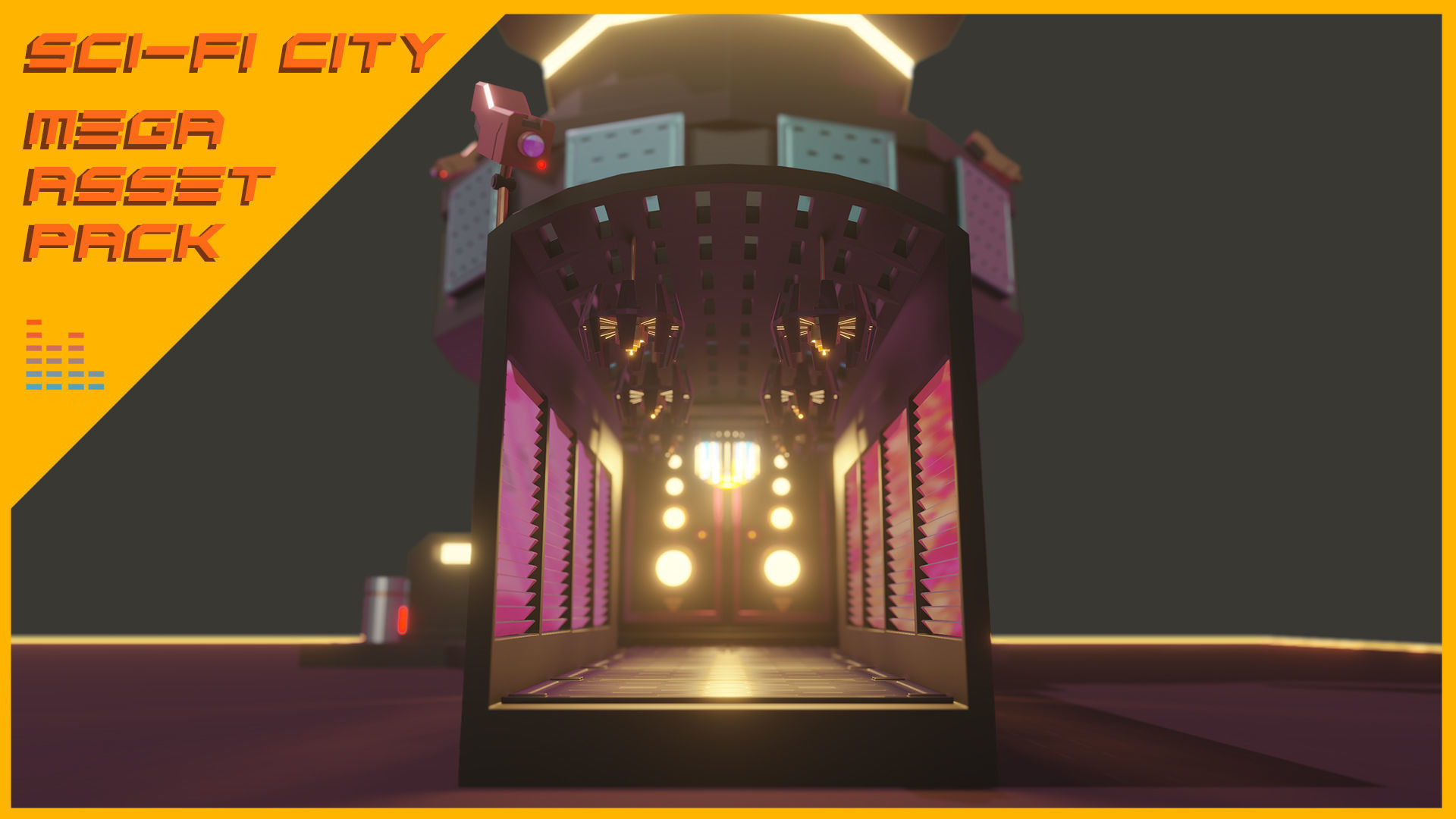 Scifi City Mega Asset Pack Low-poly 3D model_12