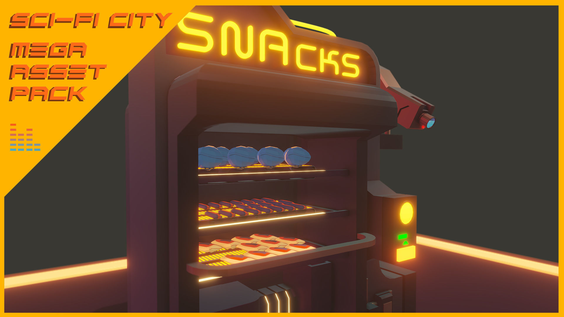 Scifi City Mega Asset Pack Low-poly 3D model_76
