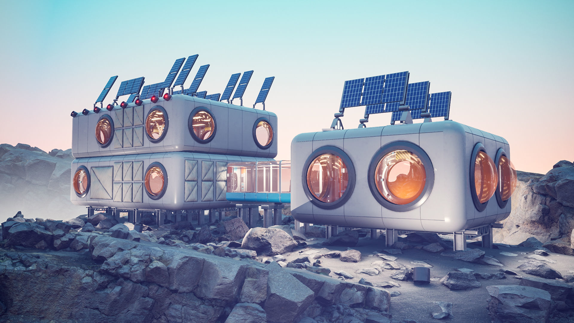 Modular Moon Station 3D model_2