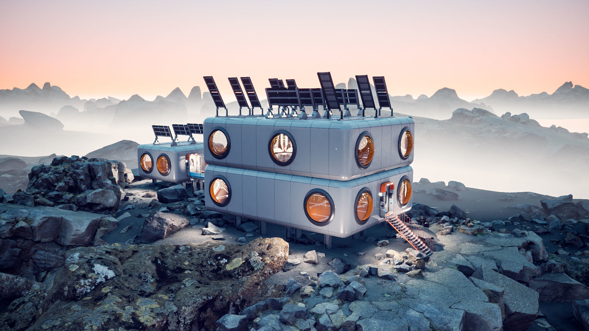 Modular Moon Station 3D model_4
