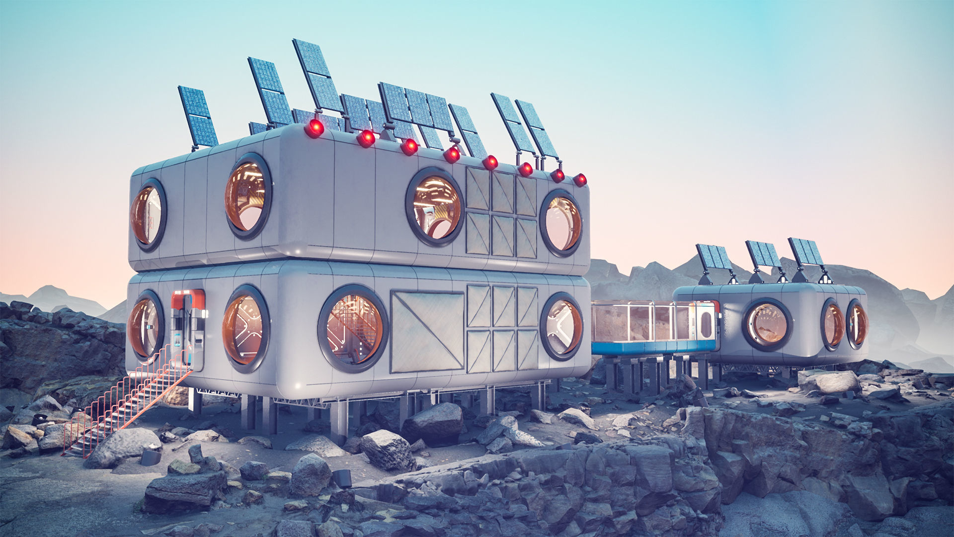 Modular Moon Station 3D model_1