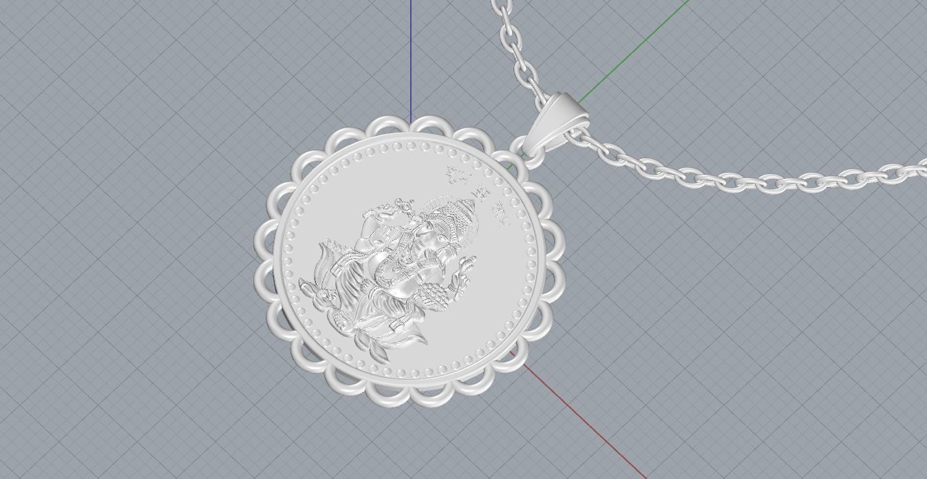 Ganesh Ji Gold Necklace Design  3D print model_5
