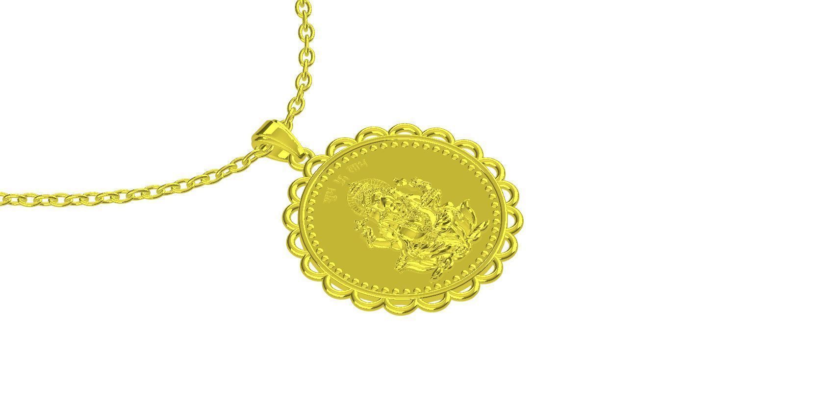 Ganesh Ji Gold Necklace Design  3D print model_2