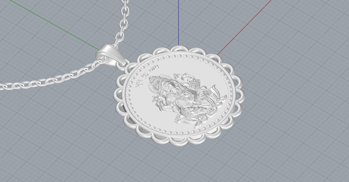 Ganesh Ji Gold Necklace Design  3D print model_4